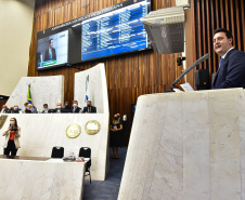 O governador Carlos Massa Ratinho Junior participou nesta quarta-feira (2) da abertura dos trabalhos da 19ª Legislatura da Assembleia Legislativa. 