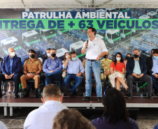 Governador Carlos Massa Ratinho Junior entrega mais 63 veículos da Patrulha Ambiental - Curitiba, 09/02/2022