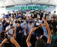 Governador Carlos Massa Ratinho Junior entrega mais 63 veículos da Patrulha Ambiental - Curitiba, 09/02/2022