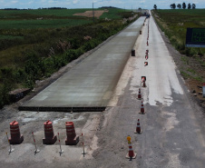 Pavimentação em concreto da PRC-280 no Sudoeste chega a 19% de conclusão