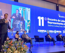 Governador Carlos Massa Ratinho Junior participa do 11º Encontro de Líderes Representantes do Sistema Confea/Crea e Mútua.