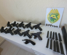 Arsenal de pistolas com destino a Minas Gerais é apreendido durante abordagem do BPFRON em Matelândia