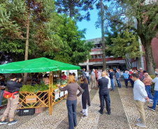 Produtores do Miringuava fazem feirinha de orgânicos na sede da Sanepar