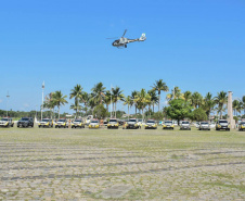 Polícia Militar desencadeia megaoperação Fortaleza no Litoral do estado com viaturas e helicóptero