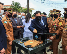 Governador Carlos Massa Ratinho Junior participa da solenidade de 51 anos da Academia Policial Militar do Guatupê - Curitiba, 08/03/2022