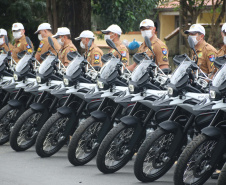 Batalhão de Trânsito completa 70 anos de história e recebe 45 novas motocicletas durante solenidade em Curitiba