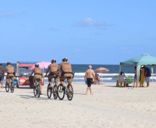 Ciclopatrulhamento da PM aumenta mobilidade das equipes no atendimento ao cidadão no Litoral durante o verão 