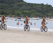 Ciclopatrulhamento da PM aumenta mobilidade das equipes no atendimento ao cidadão no Litoral durante o verão 