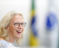 O governador Carlos Massa Ratinho Junior  recebe  nesta quarta-feira (30), no Palácio Iguaçu, Embaixadora do Canadá no Brasil, Jennifer May -  Curitiba, 30/03/2022