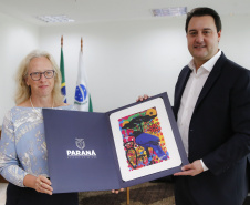 O governador Carlos Massa Ratinho Junior  recebe  nesta quarta-feira (30), no Palácio Iguaçu, Embaixadora do Canadá no Brasil, Jennifer May -  Curitiba, 30/03/2022