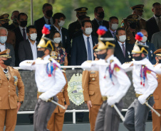 Governador Carlos Massa Ratinho Junior participa da solenidade de 51 anos da Academia Policial Militar do Guatupê - Curitiba, 08/03/2022