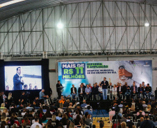 governador Carlos Massa Ratinho Junior e o  Secretário da Saúde, Beto Preto, assinam nesta quinta-feira (31), liberação de recurso para o Hospital de Rio Branco do Sul. 31/03/2022 - 