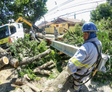  Com trabalho intenso durante a noite, Copel religa quase 90% das unidades afetadas pelo temporal - Na foto, trabalhos na área central dae Maringá: avenidas Mandacaru, XV de Novembro, Colombo e Rua Piratininga - Curitiba, 24/04/2022 Com trabalho intenso durante a noite, Copel religa quase 90% das unidades afetadas pelo temporal - Na foto, trabalhos na área central de Maringá: avenidas Mandacaru, XV de Novembro, Colombo e Rua Piratininga - Curitiba, 24/04/2022