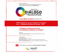 Biblioteca Pública do Paraná será o tema do próximo Ciclo de Diálogo com os Municípios