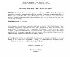 DER publica resultado final da licitação do anteprojeto de duplicação entre Guaratuba e SC 