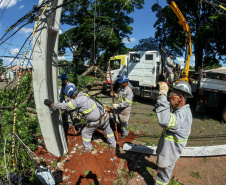  Com trabalho intenso durante a noite, Copel religa quase 90% das unidades afetadas pelo temporal - Na foto, trabalhos na área central dae Maringá: avenidas Mandacaru, XV de Novembro, Colombo e Rua Piratininga - Curitiba, 24/04/2022 Com trabalho intenso durante a noite, Copel religa quase 90% das unidades afetadas pelo temporal - Na foto, trabalhos na área central de Maringá: avenidas Mandacaru, XV de Novembro, Colombo e Rua Piratininga - Curitiba, 24/04/2022