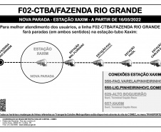  Linha F02 CTBA/FAZENDA fará parada na Estação Tubo Xaxim