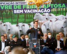 O Governo do Estado celebra nesta terça-feira (31) o primeiro ano do Paraná como área livre de febre aftosa sem vacinação e comemora os 10 anos de fundação da Agência de Defesa Agropecuária do Paraná (Adapar) - Curitiba, 31/05/2022