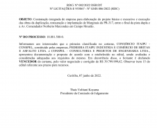 DER/PR define vencedor da licitação para duplicar rodovia em Campo Mourão 