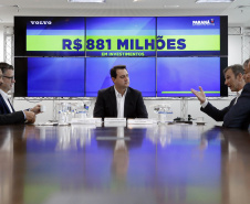 Governador Carlos Massa Ratinho Junior, recebeu representantes da empresa Volvo, que anunciaram investimentos de R$ 881 milhões na fabrica de Curitiba - 