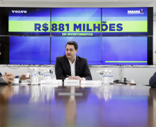 Governador Carlos Massa Ratinho Junior, recebeu representantes da empresa Volvo, que anunciaram investimentos de R$ 881 milhões na fabrica de Curitiba - 