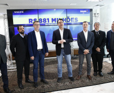 Governador Carlos Massa Ratinho Junior, recebeu representantes da empresa Volvo, que anunciaram investimentos de R$ 881 milhões na fabrica de Curitiba - 