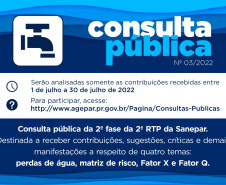 População tem até sábado para participar de consulta pública sobre tarifa da Sanepar