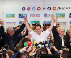 Ratinho Junior é reeleito com 69,6% dos votos e apoio de mais de 4 milhões de paranaenses