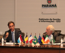 Vice-governador do Estado do Paraná, Darcia Piana, durante reunião com cônsules da União Europeia - 