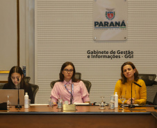 Curitiba, 25 de outubro de 2022 - Teleconferência referente a Missão OCDE no Paraná que aconteceu no Gabinete de Gestão Integrada (GGI) - Foto: Roberto Dziura Jr./AEN