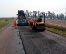 Programa de Conservação de Pavimentos do DER/PR atende rodovia de Quarto Centenário