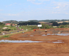 Local de construção de uma unidade da Piracanjuba, que será a maior fábrica de queijos do Brasil, em  São Jorge d'Oeste, no Sudoeste do Paraná - 