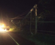 Copel trabalha para reestabelecer energia em locais atingidos por temporais- Região Vale do Ivaí - 