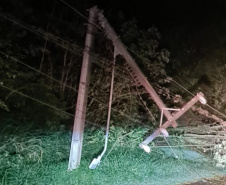 Copel trabalha para reestabelecer energia em locais atingidos por temporais- Região Vale do Ivaí - 