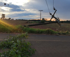 Copel trabalha para reestabelecer energia em locais atingidos por temporais- Região Vale do Ivaí - 