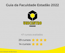  Universidades estaduais do Paraná têm 13 cursos classificados com 5 estrelas no Guia da Faculdade Estadão