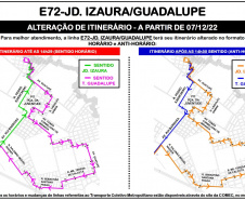 Linha E72 irá operar em dois sentidos