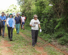 Hernandarias (Paraguai), 30 de novembro de 2022 - Marcação do Caminho do Peabiru no Refúgio Biológico Tati Yupi, dentro do lado paraguaio da Usina de Itaipu. 