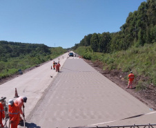Com 90% da obra pronta, DER prevê concluir pavimento de concreto da PRC-280 ainda em 2022