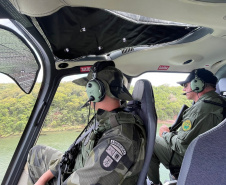 Aeronave foi cedida pela Casa Militar ao Batalhão de Polícia Ambiental – Força Verde. Ela será utilizada para ações de orientação da população, prevenção e combate a ações danosas ao meio ambiente até o dia 2 de janeiro. (Foto: SESP)