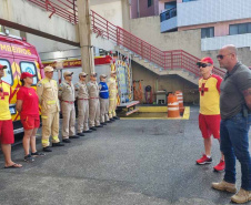 GUARATUBA - Secretário de Segurança acompanha ações do Verão Maior Paraná em Guaratuba e na Ilha do Mel -   O secretário e sua comitiva estiveram nas sedes do Corpo de Bombeiros Militar, da Polícia Militar, da Polícia Civil e da Polícia Penal, em Guaratuba - 