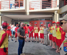 GUARATUBA - Secretário de Segurança acompanha ações do Verão Maior Paraná em Guaratuba e na Ilha do Mel -   O secretário e sua comitiva estiveram nas sedes do Corpo de Bombeiros Militar, da Polícia Militar, da Polícia Civil e da Polícia Penal, em Guaratuba - 