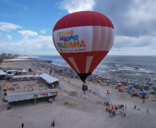 Beleza contemplada do alto: voo de balão estreia no Verão Maior Paraná