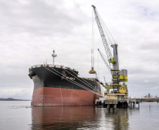 Maior volume de fertilizante é descarregado de um único navio no Porto de Paranaguá