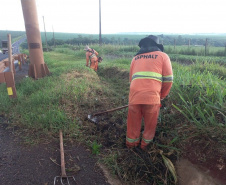 Rodovia estadual de Mandaguari recebe serviços de conservação, pintura e roçada