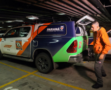 Equipe da Defesa Cvil do Paraná embarca para Sao Paulo para auxiliar na documentação dos municípios atingidos pelas chuvas durante o Carnaval. A equipe é composta pelo Major Daniel Lorenzetto, capitão Anderson Gomes das Neves e o cabo Silvio de Araujo Correa.