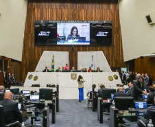  governador Carlos Massa Ratinho Junior participou nesta segunda-feira (06) da abertura oficial dos trabalhos da Assembleia Legislativa do Paraná (Alep).