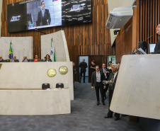  governador Carlos Massa Ratinho Junior participou nesta segunda-feira (06) da abertura oficial dos trabalhos da Assembleia Legislativa do Paraná (Alep).