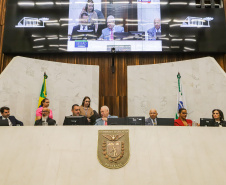  governador Carlos Massa Ratinho Junior participou nesta segunda-feira (06) da abertura oficial dos trabalhos da Assembleia Legislativa do Paraná (Alep).