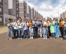Londrina, 25 de fevereiro de 2023 - Entrega das chaves do Residencial Solar di Ravello, com familias contempladas pelo programa Casa Fácil.